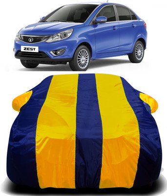 XOCAVO Car Cover For Tata Zest (With Mirror Pockets)(Yellow, Blue)
