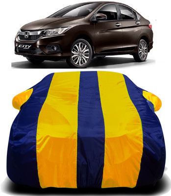 R Rayvin Star Car Cover For Honda City ZX (With Mirror Pockets)(Yellow, Blue)