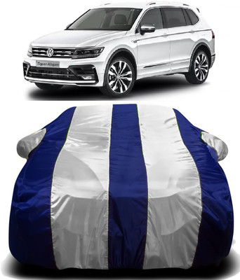 R Rayvin Star Car Cover For Volkswagen Tiguan (With Mirror Pockets)(White, Blue)