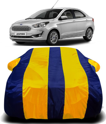 Swarish Car Cover For Ford Aspire (With Mirror Pockets)(Yellow, Blue)