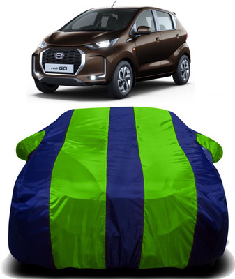 Swarish Car Cover For Datsun Go (With Mirror Pockets)(Green, Blue)