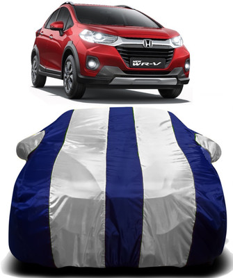 R Rayvin Star Car Cover For Honda WRV (With Mirror Pockets)(White, Blue)