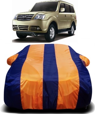 S Shine Max Car Cover For Tata Sumo Grande MK II (With Mirror Pockets)(Orange, Blue)