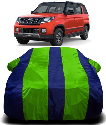 R Rayvin Star Car Cover For Mahindra TUV300 (With Mirror Pockets)(Green, Blue)