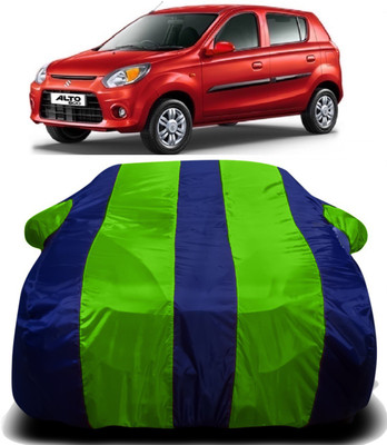S Shine Max Car Cover For Maruti Suzuki Alto 800 (With Mirror Pockets)(Green, Blue)