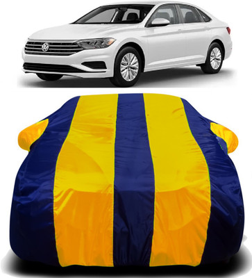 R Rayvin Star Car Cover For Volkswagen Jetta (With Mirror Pockets)(Yellow, Blue)