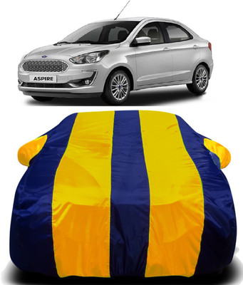 PVSTAR Car Cover For Ford Figo Aspire (With Mirror Pockets)(Yellow, Blue)