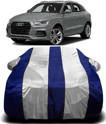 PVSTAR Car Cover For Audi Q3 (With Mirror Pockets)(White, Blue)