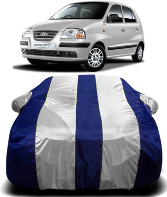 PVSTAR Car Cover For Hyundai Santro Xing (With Mirror Pockets)(White, Blue)