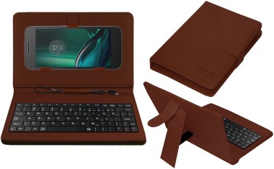 ACM Keyboard Case for Motorola Moto G Play 4th Gen(Brown, Cases with Holder, Pack of: 1)