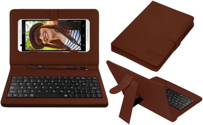ACM Keyboard Case for Celkon Millennia Me Q54+ Plus(Brown, Cases with Holder, Pack of: 1)