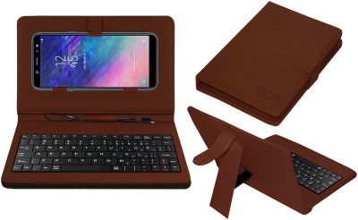 ACM Keyboard Case for Samsung Galaxy A6 2018(Brown, Cases with Holder, Pack of: 1)