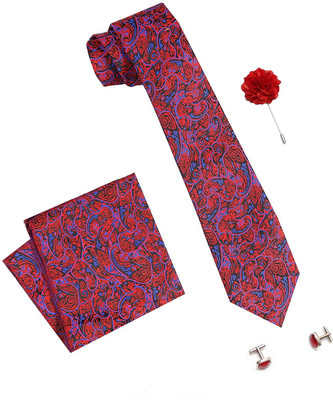 nu-Lite Satin Tie & Cufflink(Red, Blue)