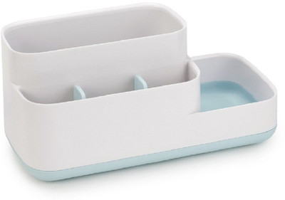 ELITEHOME 5 Compartments Plastic Desk Orgaizer(Blue, White)
