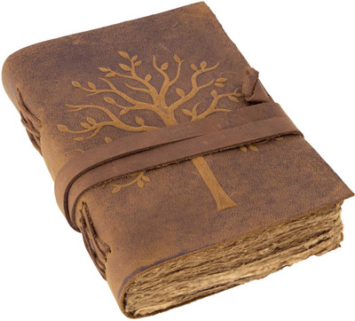 CRAFT CLUB Finished Leather Journal With Antique Paper A5 Diary Unruled 200 Pages(Brown)