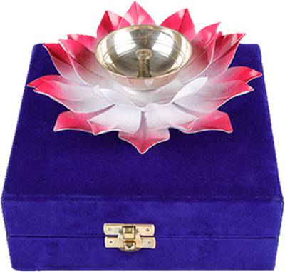 tovaih Lotus Shape Brass Akhand Diya/Pital Jyot Diva/Pooja Deepak/Table Diya - Unique Design, Home Decorative Oil Lamp for Diwali Puja Brass Table Diy...