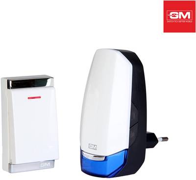 GM 4094 Gusto Plug-In Wireless Doorbell with Battery-Less Remote, 32 Selectable Melodies, Volume Control, Shuffle Function &amp; Flashing Light Wireless Door Chime