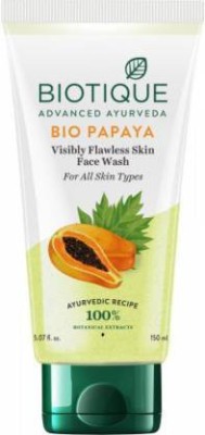 BIOTIQUE Papaya Flawless Skin  (150 ml)*3 Face Wash(450 ml)