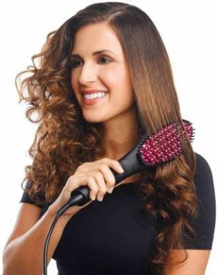 VHT enterprise Simply Hair Straightener Straight Ceramic Hair Straightener Brush Perfectly Straight Hair Brush and Comb for Women Hair Straightener Brush (Red) Hair Straightener(Black)