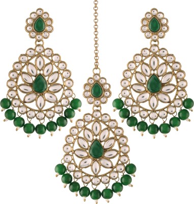 I Jewels Alloy Gold-plated Green Jewellery Set(Pack of 1)