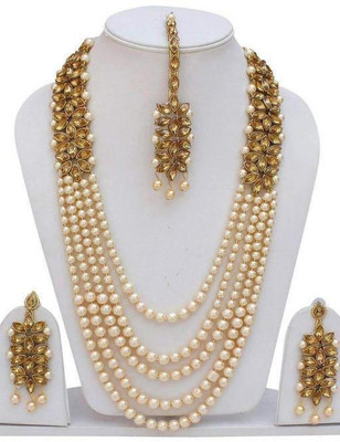 Mansa Creation Alloy Gold-plated Gold Jewellery Set(Pack of 1)