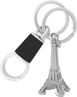 MGP FASHION Beautiful Design Paris Eiffel Tower Pendant Locking Hook Keyring Carabiner For Gifting (Silver Black) Key Chain