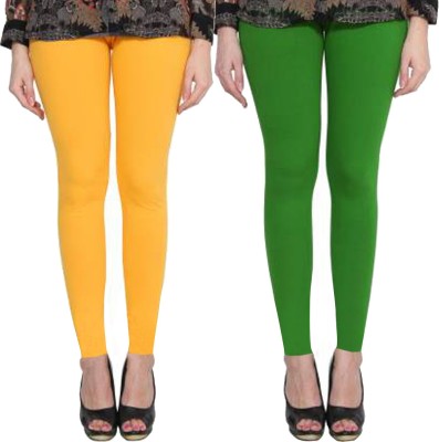 Clarita Ankle Length Ethnic Wear Legging(Yellow, Green, Solid)