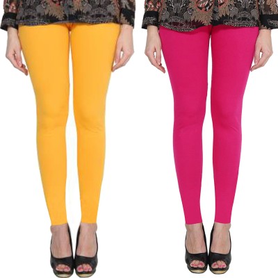 Clarita Ankle Length Ethnic Wear Legging(Yellow, Pink, Solid)