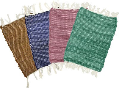 STATUS Cotton Door Mat(Multicolor, Medium, Pack of 4)