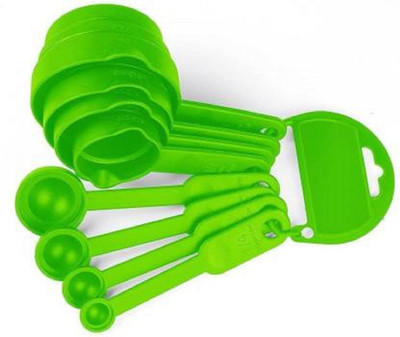 grilfil Measuring Cups Spoon Plastic Green Color (Pack Of 8) Measuring Cup Set(240 ml)
