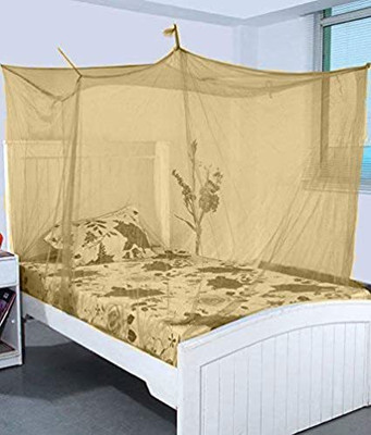 AARS COLLECT 7004RAJU MACHARDANI Nylon Washable Adults Mosquito Net(Brown, Frame Hung)