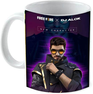 Abhirocks Free Fire DJ Alok KIDM043 Ceramic Coffee Mug(350 ml)