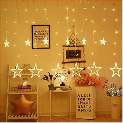 InfraHive 12 LEDs 2.49 m Gold Flickering, Steady Star Rice Lights(Pack of 1)