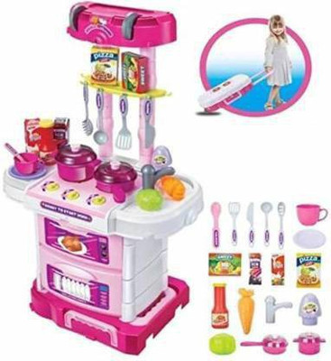 DIAN ENTERPRISE 3 in 1 Little Chef Kids Kitchen Play Set with Light & Sound Cooking Kitchen Set