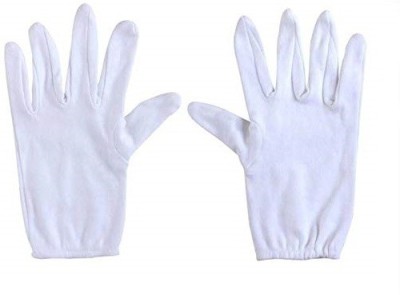 TRADITIONAL TRENDZZ ™ LXI-323 Antibacterial Reusable Cotton Gloves Wicket Keeping Gloves(White)