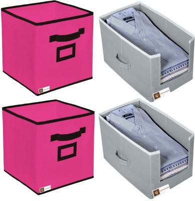 Unicrafts Toy Organizers(Pink, Grey, Microfibre)