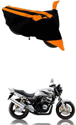 Mdstar Two Wheeler Cover for Honda(CB 400, Black, Orange)