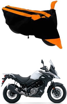 RONISH Two Wheeler Cover for Suzuki(V Strom 650, Black, Orange)