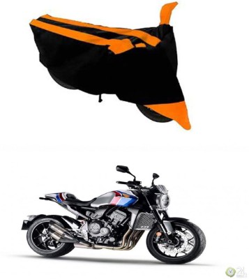 RONISH Two Wheeler Cover for Honda(CB1000R Plus, Black, Orange)