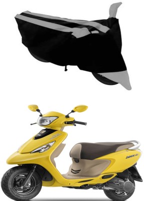 RONISH Two Wheeler Cover for TVS(Scooty Zest 110, Black, Silver)