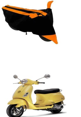 RONISH Two Wheeler Cover for Piaggio(Vespa, Black, Orange)