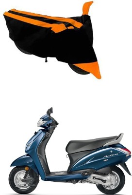 RONISH Two Wheeler Cover for Honda(Activa 4G, Black, Orange)