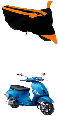 RONISH Two Wheeler Cover for Piaggio(Vespa SXL, Black, Orange)