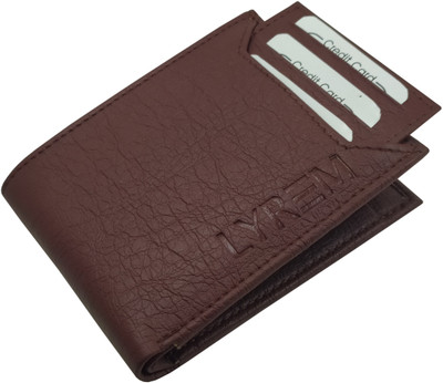LYREM Men Casual Brown Artificial Leather Wallet(6 Card Slots)