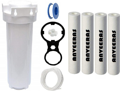 Anveeras Pre Filter 4 Spun Filter With Dual Spanner, Tap & Pipe, 2 Elbos Solid Filter Cartridge(0.5, Pack of 10) Anveeras Pre Filter 4 Spun Filter With Dual Spanner, Tap & Pipe, 2 Elbos Solid Filter Cartridge(0.5, Pack of 10)
