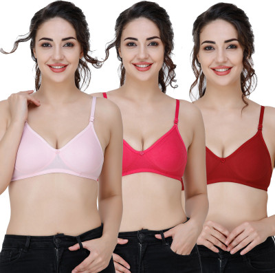 Docare Women T-Shirt Non Padded Bra(Maroon)
