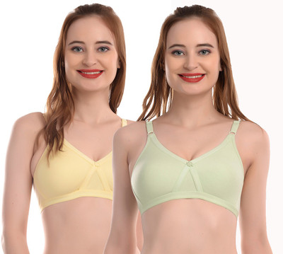 Viral Girl Women T-Shirt Non Padded Bra(Light Green, Yellow)