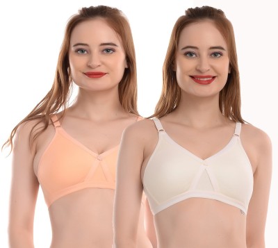 Viral Girl Women T-Shirt Non Padded Bra(Beige, Orange)