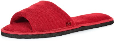 Mf Women Women's House Soft Slippers Flip-Flops Open Toe Flats Home Indoor Slip on Slides(Red , 8)