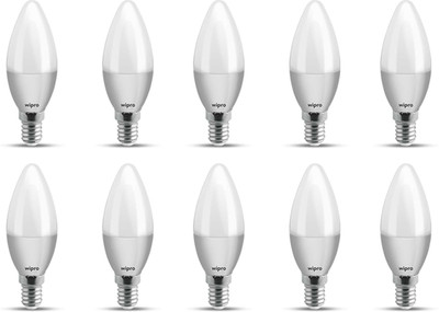 Wipro 3 W Basic Arbitrary E14 LED Bulb(Yellow, Pack of 10)